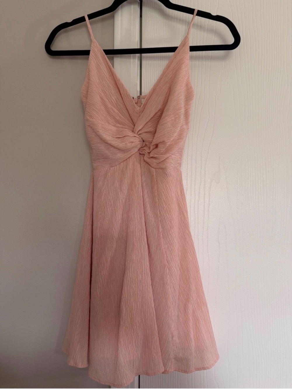 Abercrombie & Fitch Crinkle Textured Twist Front Mini Dress